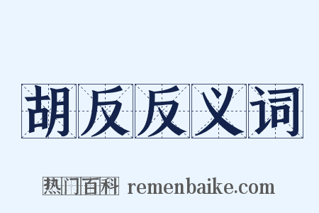 胡反反义词是什么意思的图片